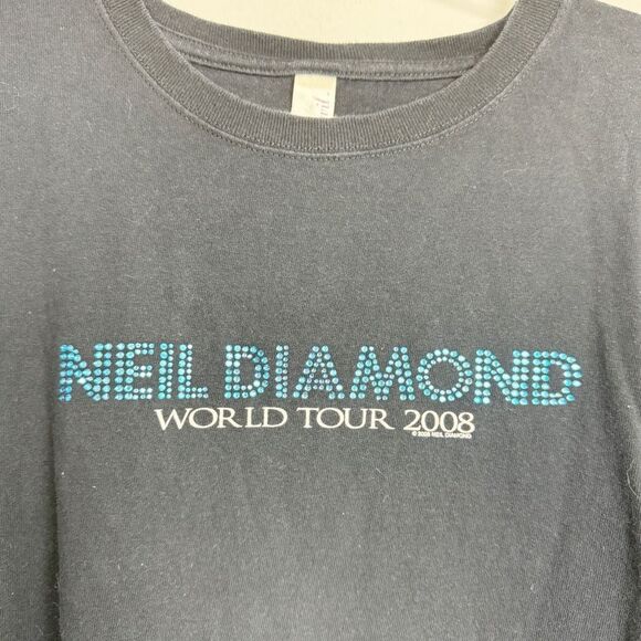 NEIL DIAMOND 2008 World Tour Black Short Sleeve T-Shirt Women’s Size X-Large - Picture 4 of 8